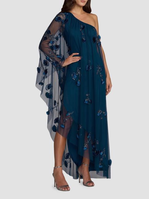 MAC DUGGAL Women's Embellished Trapeze One-Shoulder Gown - Twilight