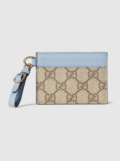 GUCCI GG Emblem card case with strap