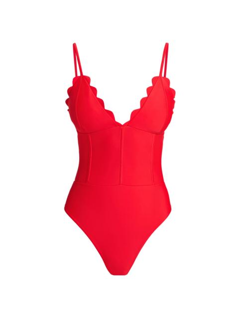 RAMY BROOK Women's Mikayla Scalloped One-Piece Swimsuit - Flame