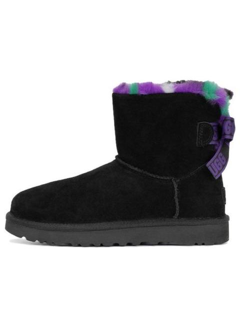 UGG (WMNS) UGG Mini Bailey Bow Plaid Punk Boot 'Black Purple' 1130594-BLK