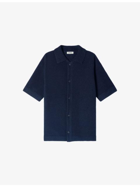 Sandro Jute Short-Sleeve Woven Shirt