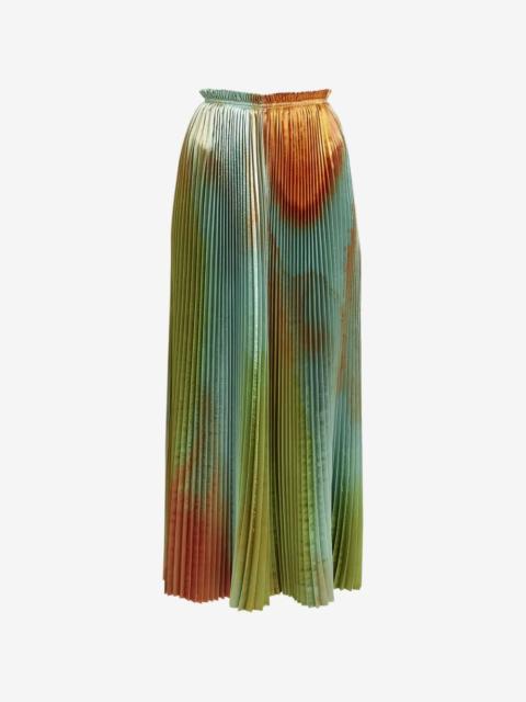 ULLA JOHNSON pleated abstract-print skirt