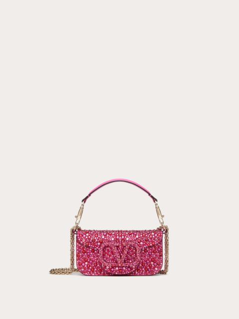 Valentino SMALL LOCÒ SHOULDER BAG WITH RHINESTONES