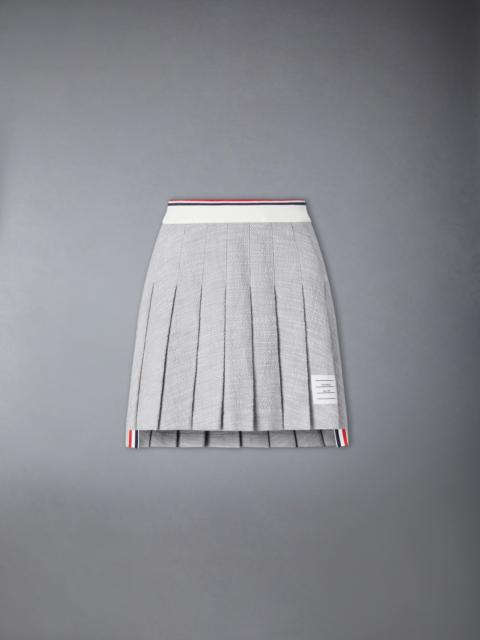 Thom Browne COTTON TWEED PLEATED MINI SKIRT