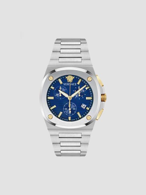 VERSACE Men's Tolomeo Stainless Steel Chronograph Watch/43MM - Blue