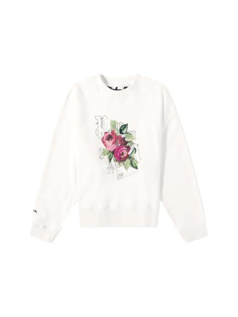 Palm Angels Palm Angels x END Big Rose Crewneck Sweatshirt White
