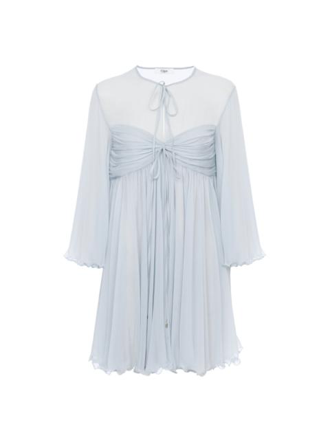 Chloé PLEATED MINI DRESS IN SILK MOUSSELINE