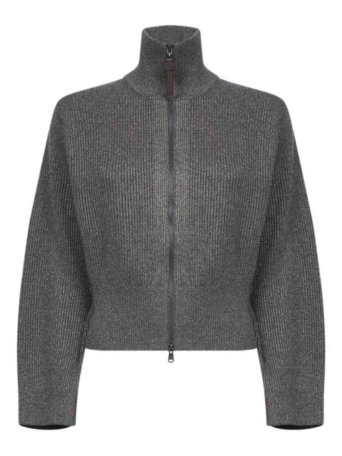 Brunello Cucinelli 높은 목 zip-fatening 카디건