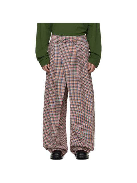 Dries Van Noten Multicolor Draped Cotton Trousers