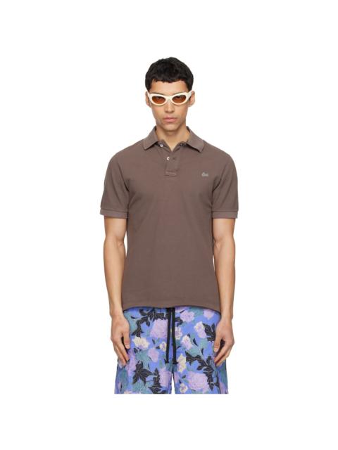 ERL Brown Logo Patch Polo