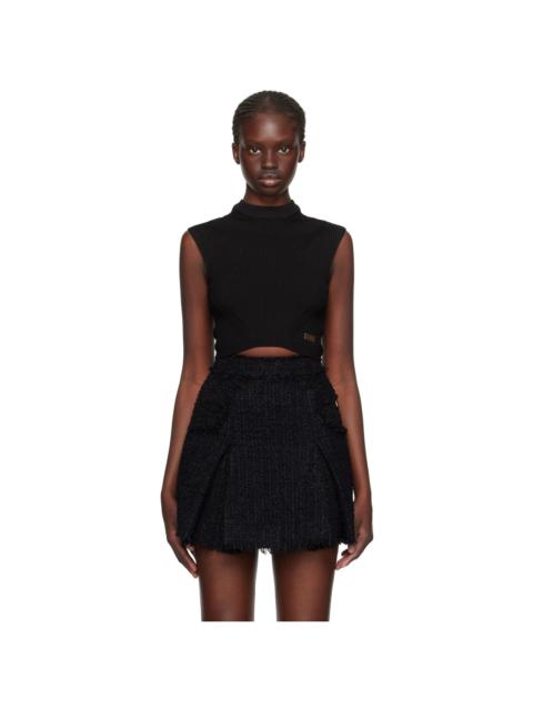 Balmain Black Cropped Tank Top