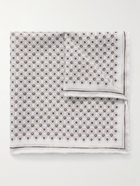 Brunello Cucinelli Printed Silk Pocket Square