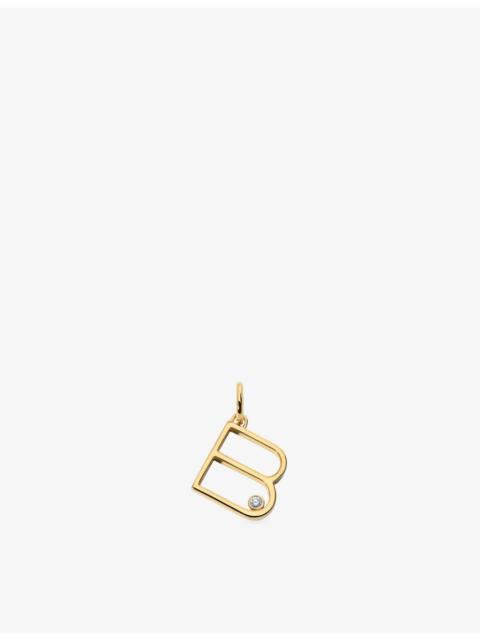 MONICA VINADER Solitaire Initial B 18ct Yellow Gold Vermeil and Lab-Grown Diamond Pendant