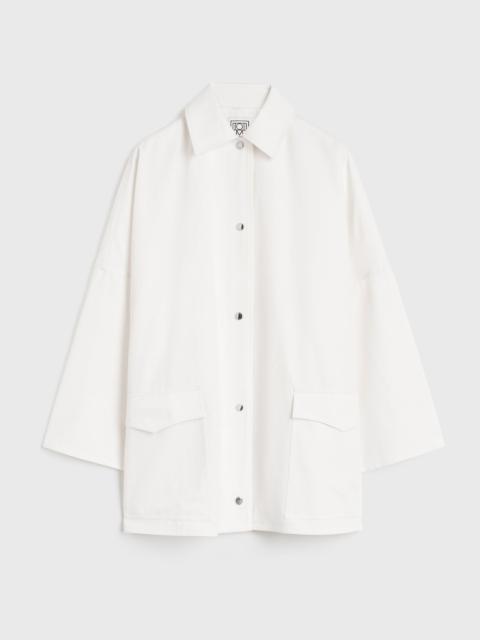 Cotton twill overshirt jacket white