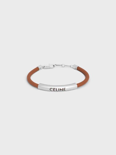 CELINE Plein Soleil Bracelet in Calfskin and Brass with Rhodium Finish