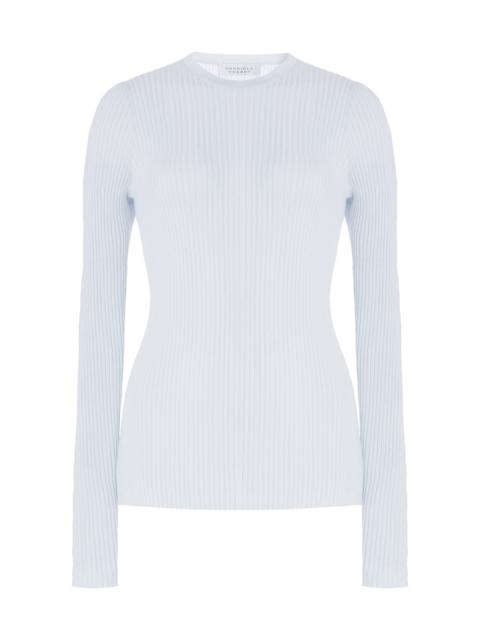 GABRIELA HEARST Browning Knit Sweater in Light Blue Cashmere Silk