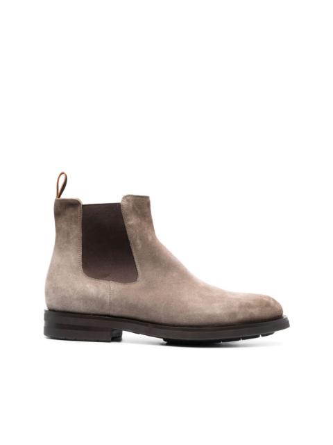 Santoni round-toe suede ankle boots