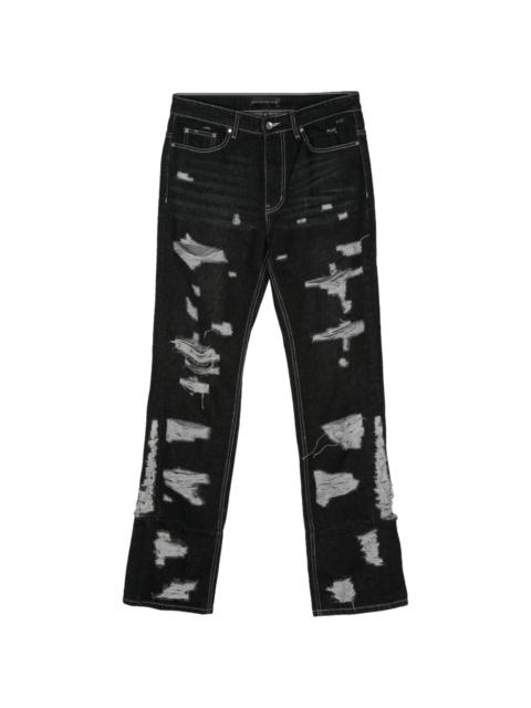 WHO DECIDES WAR Gnarly distressed-finish jeans