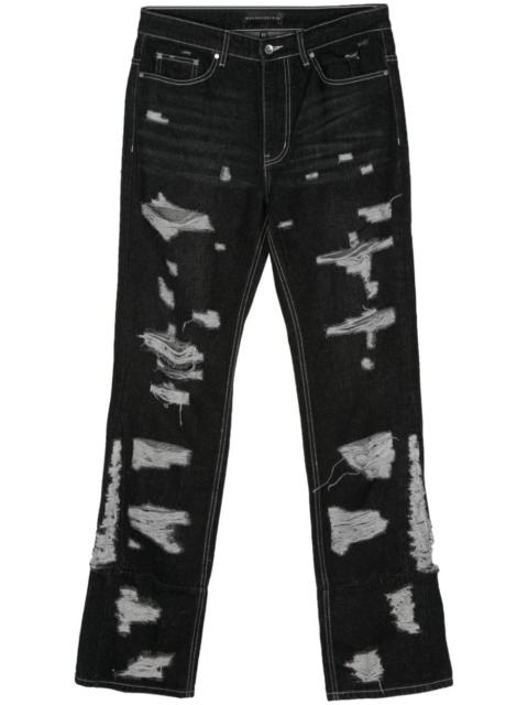 WHO DECIDES WAR Gnarly distressed-finish jeans