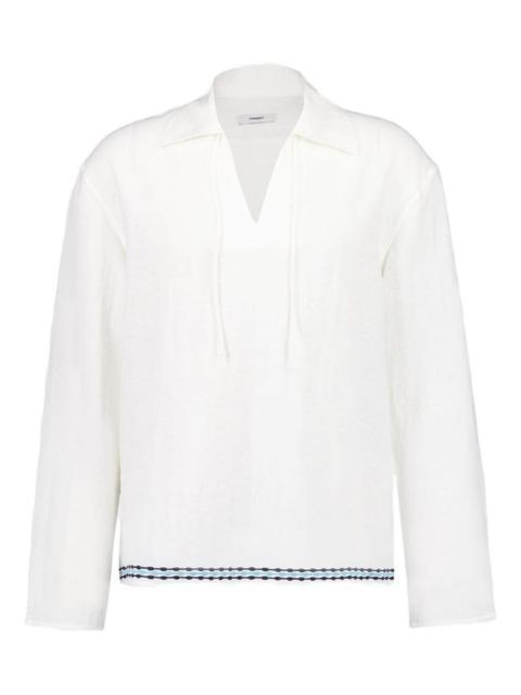 COMMAS embroidered tie-neck shirt