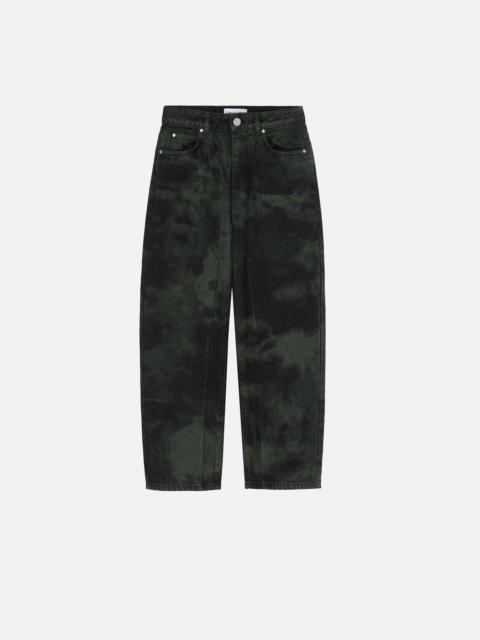 PINKO LOOSE-FIT SPOTTED BLACK DENIM JEANS