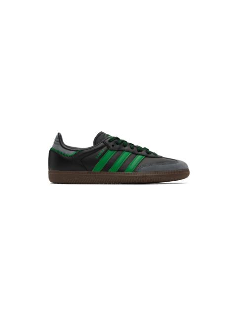 Black & Green Samba Sneakers