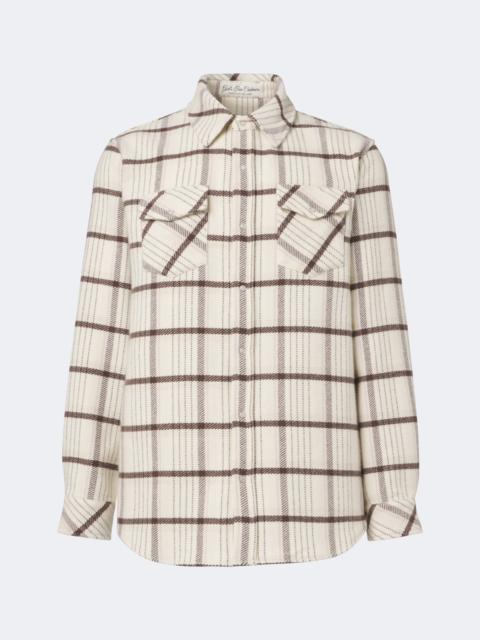God’s True Cashmere Expedition plaid cashmere shirt with rose quartz