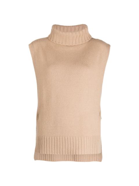 roll-neck sleeveless jumper