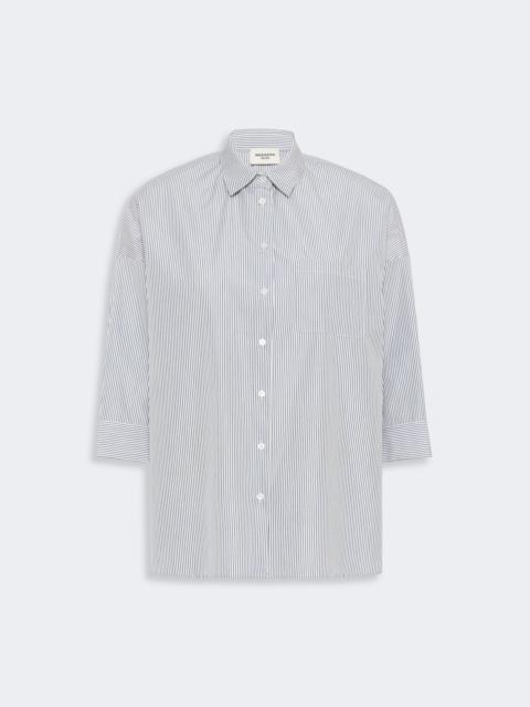 WEEKEND Max Mara GIRALDA Boxy cotton poplin shirt - NAVY