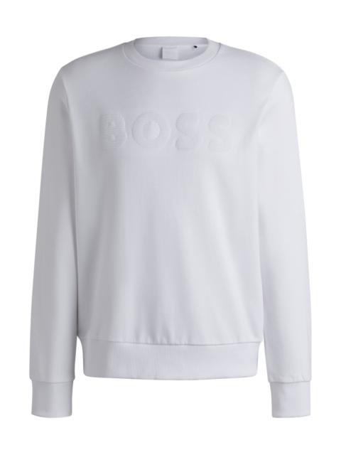【THOMBROWNE】 white cotton sweatshirt （関税送料込） BOSS COTTON-TERRY SWEATSHIRT WITH LOGO DETAIL | REVERSIBLE