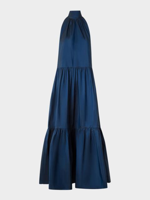 AKRIS Boho Flounce Halter Dress