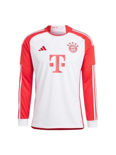 adidas FC Bayern 23/24 Long Sleeve Home Jersey 'White Red' IB1482