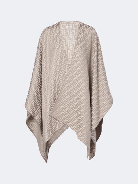 FENDI FF wool and silk poncho