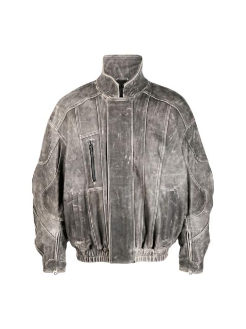 MANOKHI high-neck leather jacket