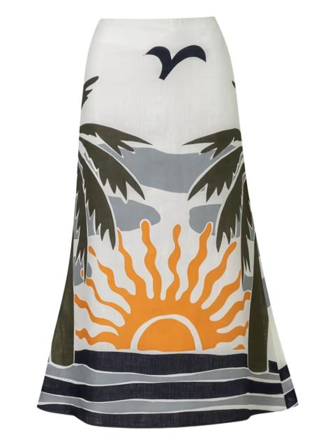 CALA de la CRUZ graphic-print midi skirt