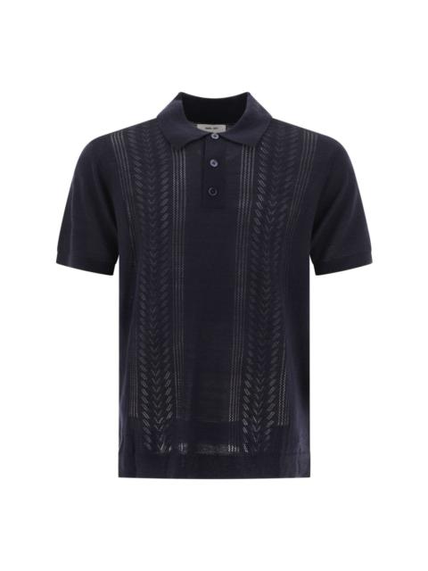 Thor pointelle-knit polo shirt