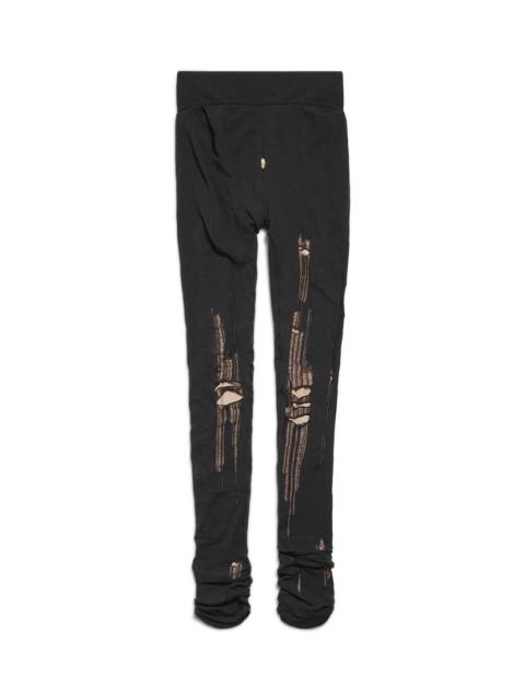 BALENCIAGA Women's Destroyed Tights in Black/beige