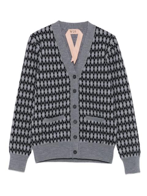 N°21 argyle-pattern cardigan