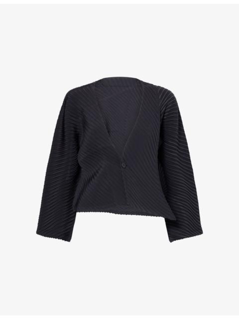 ISSEY MIYAKE Asymmetric Pleats Knitted Cardigan