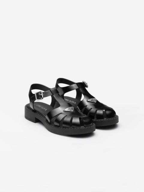 Prada Brushed leather fisherman sandals