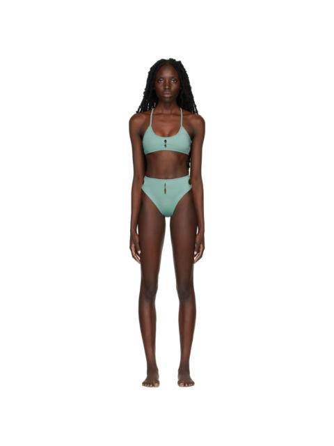 RUI SSENSE Exclusive Green High Waist Bikini
