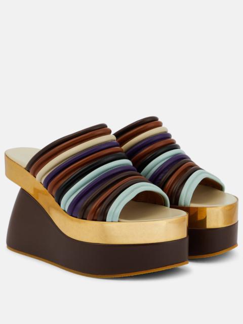 Dries Van Noten Leather wedge mules