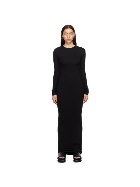 ÉTERNE Black Crewneck Maxi Dress