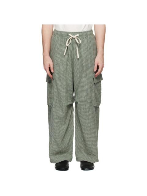 KARTIK RESEARCH Blue Check Cargo Pants