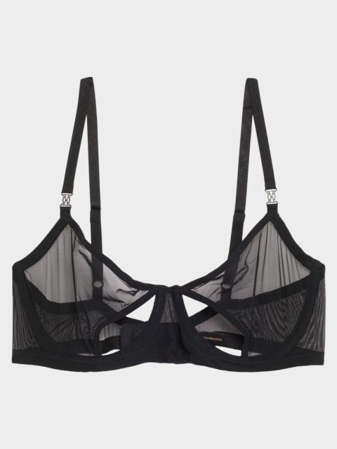 KIKI DE MONTPARNASSE Brienne Cutout Mesh Balconette Bra