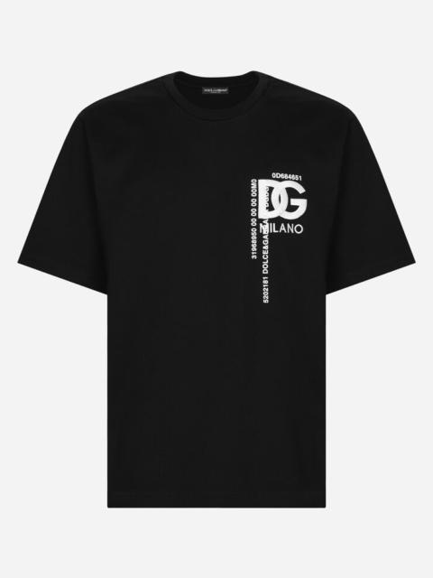 Dolce & Gabbana Cotton T-shirt with DG logo embroidery and print
