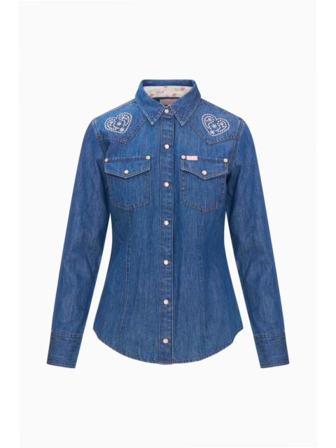 LoveShackFancy Wrangler x LoveShackFancy Western Snap Shirt