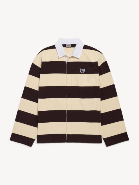 BALENCIAGA Men's Polo Shirt in Dark Brown/beige