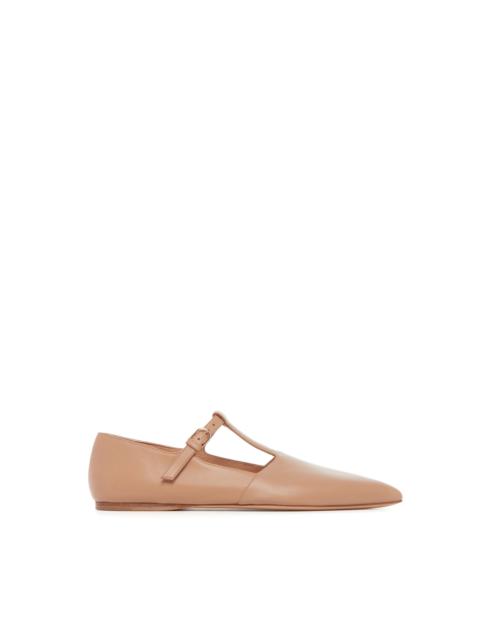 GABRIELA HEARST Lola Ballerina Flat in Dark Camel Nappa Leather