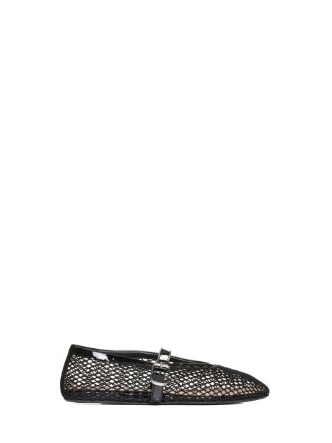 Alaïa Patent leather-trimmed mesh ballet flats